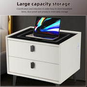 Smart Bedside Table with Light Phone Charging Modern Bedroom Furniture 2 Drawers