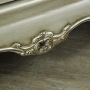 Double mirrored wardrobe painted distressed silver hanging rail bedroom french