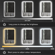 500 x 700 mm Bluetooth Bathroom Mirror with LED Lights Wall Mounted