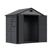 Plastic Sheds Outdoor Garden Shed 8x4FT Wood Grain Utility Tool Storage House