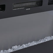 Black 70inch TV Stand Unit Cabinet with Electric Fireplace & 12 Colour LED Light