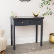 Navy Black 2 Drawer Console / Dressing Table - Daventry Navy Black Range
