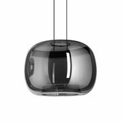 EGLO Hortunas 4 Light LED Pendant Black Steel Smoked Glass Dimmable 2760lm