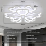Modern LED Ceiling Light RGB Heart Design Chandelier Lamp with Remote Control UK