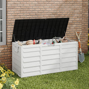 XLARGE Plastic Storage Box Bench Outdoor Garden Cushion Chest Utility Shed Wheel