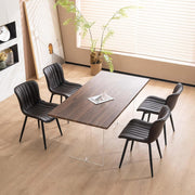 Set of 2 Faux Leather Dining Chairs High Back Padded Metal Leg Kitchen Chairs UK