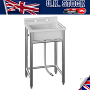 Stainless Steel Utility Sink 304 Bowl Wash Station Kitchen Tone Restaurant Garag