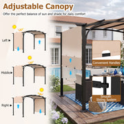 305x242cm Retractable Garden Pergola Sun Shade Canopy