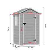 PLASTIC SHED OUTDOOR STORAGE UNIT CUPBOARD GARDEN TOOL BOX LOCKABLE 202CM TALL