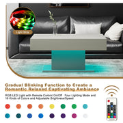 LED Coffee Table High Gloss Rectangle Center Table Modern Living Room Furniture