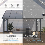 3 x 3m Wall Mounted Pergola Outdoor Aluminium Gazebo Patio Lean to Awning Deck