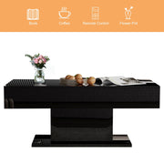 LED Coffee Table High Gloss Rectangle Center Table Modern Living Room Furniture