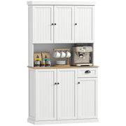 Kitchen Cupboard Storage Cabinet with Adjustable Shelves, White