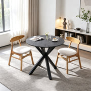 80cm Round Dining Table Set with 2 Dining Chairs Modern Kitchen Table and Chairs