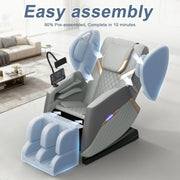 Massage Chair Full Body, 14 Fixed Rollers Heating for Home(Grey) | Zero Gravity