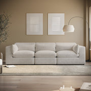 Beige Boucle 4 Seater Sofa - Hudson HSN002S