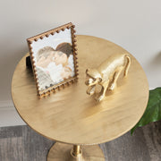 Round Gold Metal Side Table bedside coffee table metallic occasional table