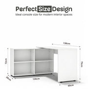 L-Shaped Corner Computer Desk Home Office Workstation with 4 Storage Shelves