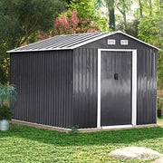 8 X 8FT Metal Shed Garden Storage Tool Bike Motorcycle shed With Free Foundation