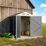 Garden Metal Shed Storage Tools Shed 6x4.2/8.2/10ft Waterproof with Door & Vents