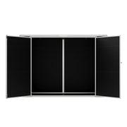 7x4ft Plastic Garden Shed Outdoor Tool Bike Storage Hut Lockable Utility Cabinet