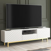 TV Unit TV Stand Sideboard Cabinet Cupboard White Gold Carved Doors 180cm