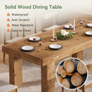 63-Inch Modern Solid Wood Dining Table Rectangular Kitchen Table for 4-6 Person