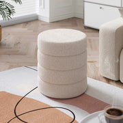Round Footstool Teddy Dressing Table Stool Vanity Chair for Bedroom Living Room