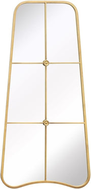Garden Mirror Gold Outdoor Indoor Wall Mounted Shatterproof Metal Frame 100cm