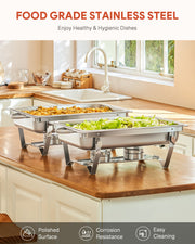 4/6/8PCS 8QT Chafing Dish Stainless Steel Rectangular Chafer Food Warmer Set UK
