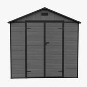 8x8FT Plastic Garden Shed Outdoor Tool Storage House with Floor & Lockable Doors