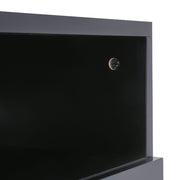 Black 70inch TV Stand Unit Cabinet with Electric Fireplace & 12 Colour LED Light
