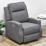 Electric Armchair, Fabric Recliner Chair with USB Port, Charcoal Grey