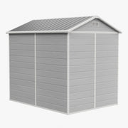 Grey Wood Grain Plastic Garden Shed 6x8 6x6 5x3 Outdoor Tool Bike Storage House