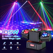 105W Moving Head Party Light Rotating Disco Ball Laser Beam Strobe Remote DMX