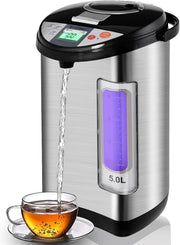 5L Instant Hot Water Dispenser with 5 Temp Settings & 24H Timer, Stainless Steel