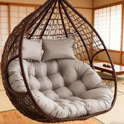 Egg Chair Cushion Double Head Rest Pillow Outdoor Garden Filled Water Resistant