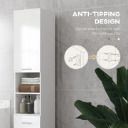 High Gloss doors Bathroom Tallboy Free Standing Cabinet Tall Storage Cupboard
