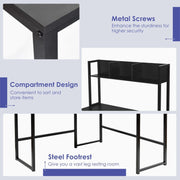 L-Shaped Corner Computer Desk Large PC Table Workstation with Storage Bookcase