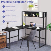 L-Shaped Corner Computer Desk Large PC Table Workstation with Storage Bookcase