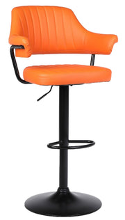 SET OF 2 PLUSH BAR STOOLS, GAS LIFT, BREAKFAST KITCHEN BAR PADDED ARMS & BACK