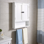 Bathroom Cupboard Cabinet 2 Doors Kitchen Wall Cabinet With Metal Towel Bar