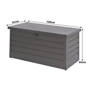 350L Outdoor Garden Storage Box Metal Steel Chest Cushion Shed Patio Container