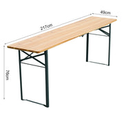 217cm Folding Wooden Beer Garden Table Trestle Picnic Bistro BBQ Desk Outdoor UK