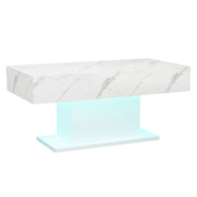 High Gloss LED Coffee Table Cocktail Center Table Modern Living Room Rectangle