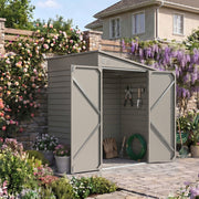 4.6 x 9 FT Metal Outdoor Storage Shed Lockable Double Door Steel Garden House