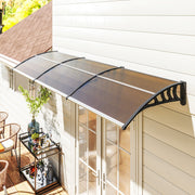 Door Canopy Outdoor Awning Rain Shelter for Window Porch, Brown