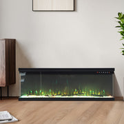 UK Electric Fireplace LED Mantel Wall Recessed Inset Fire 3-Sided Panoramic 50