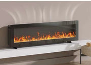 Wall-Mounted Electric Fireplace Insert, Long Linear Flame Effect, Black