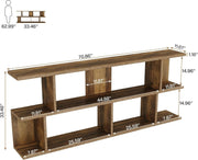 70.86 Inch Farmhouse Console Table with Open Storage Cubes for Entryway, Hallway